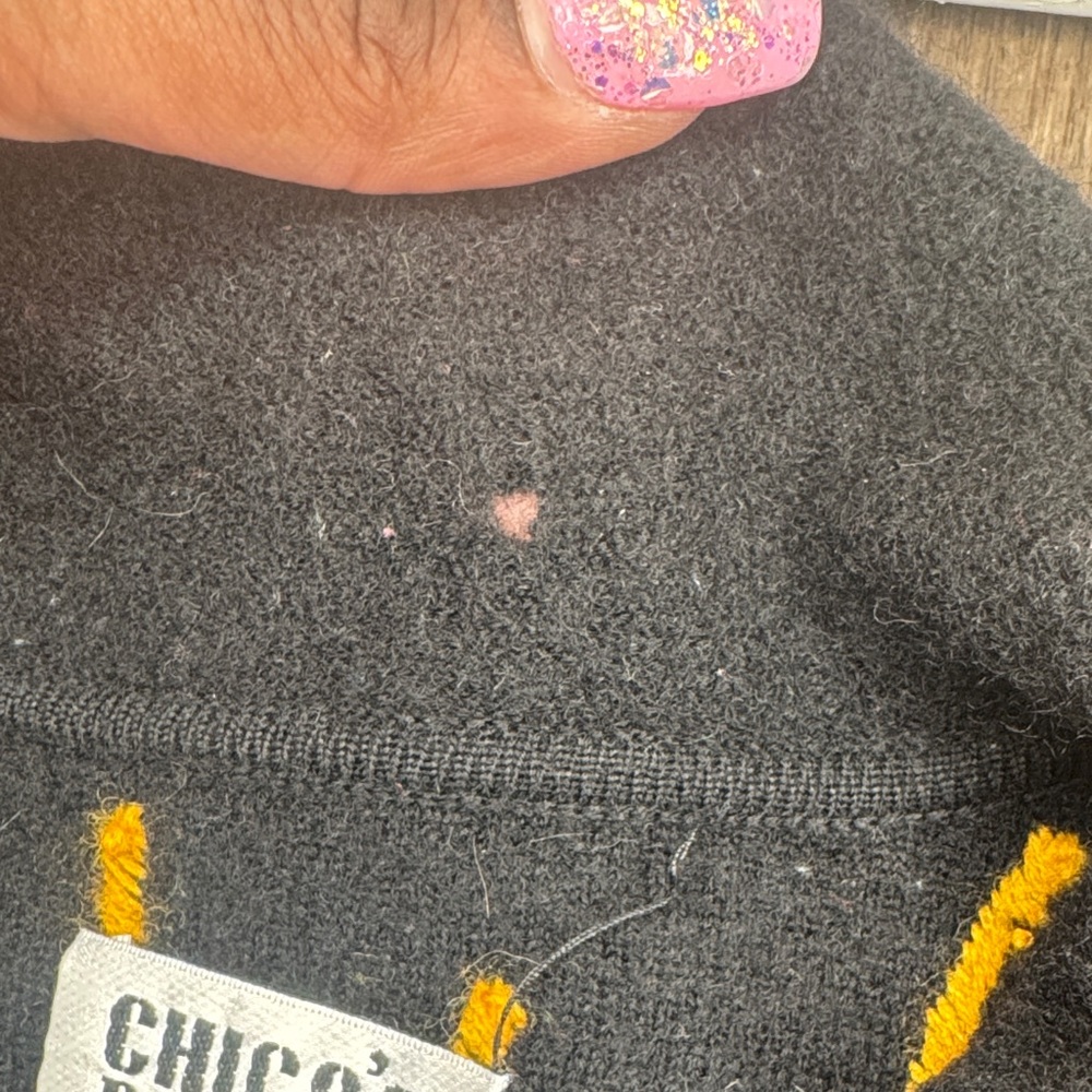 Chico's Black Cardigan with Multicolor Embroidery Sweater Women’s Size 2 - Picture 7 of 14